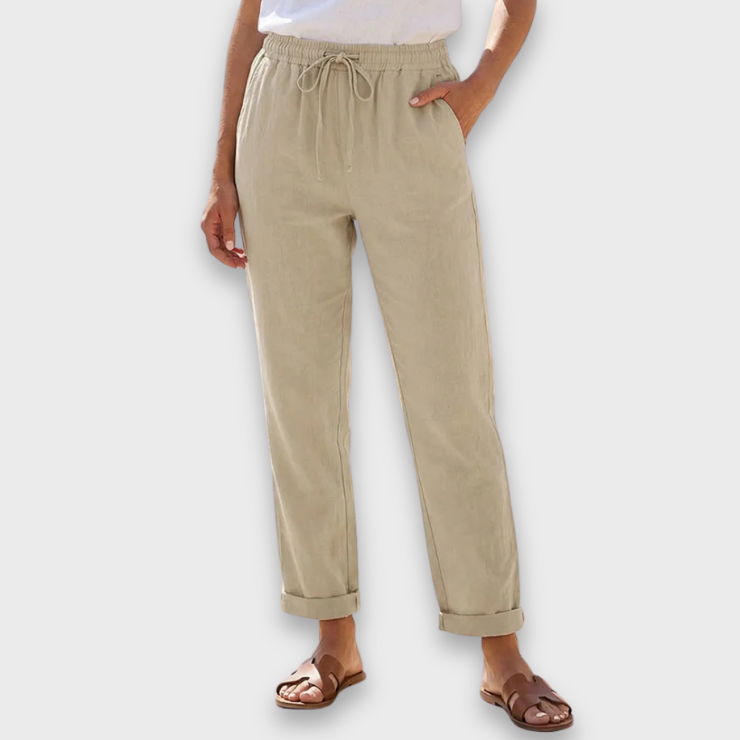 HARPER ā STRAIGHT-LEG LINEN TROUSERS