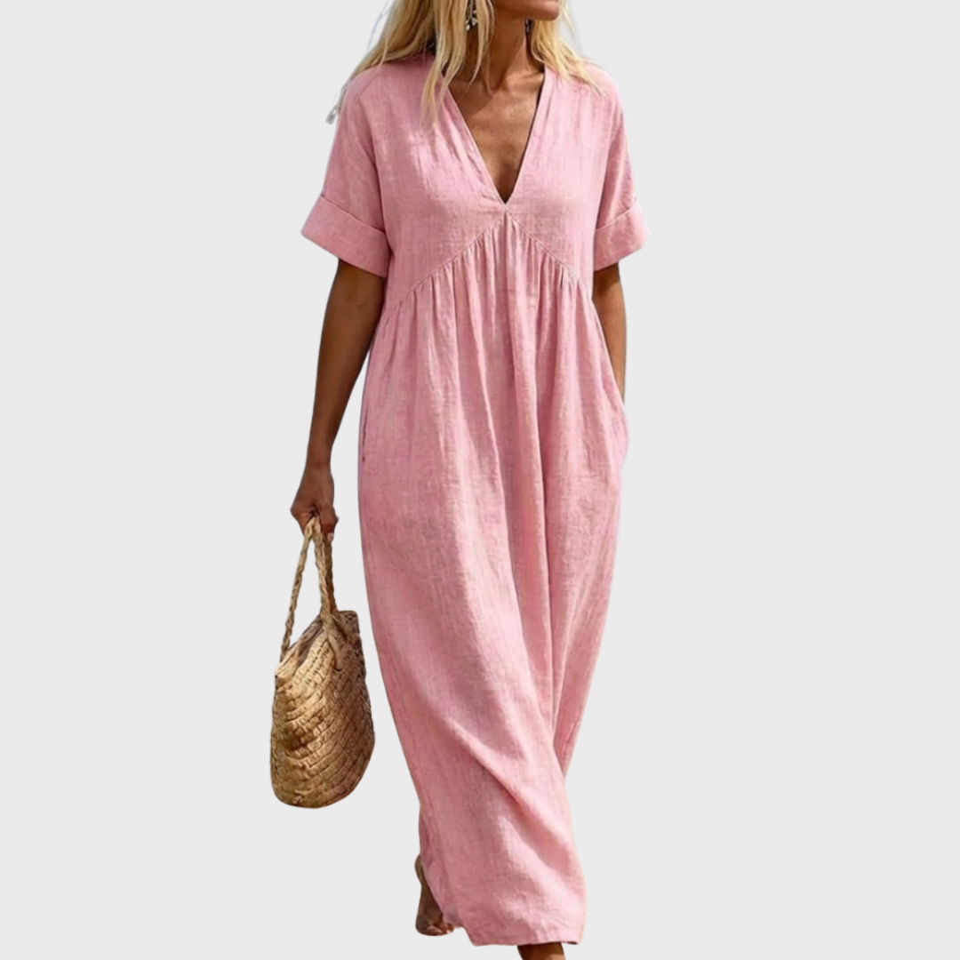 Viviana | Long Linen & Cotton Dress