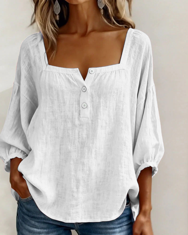 ELODIE – ELEGANT SQUARE NECK BLOUSE