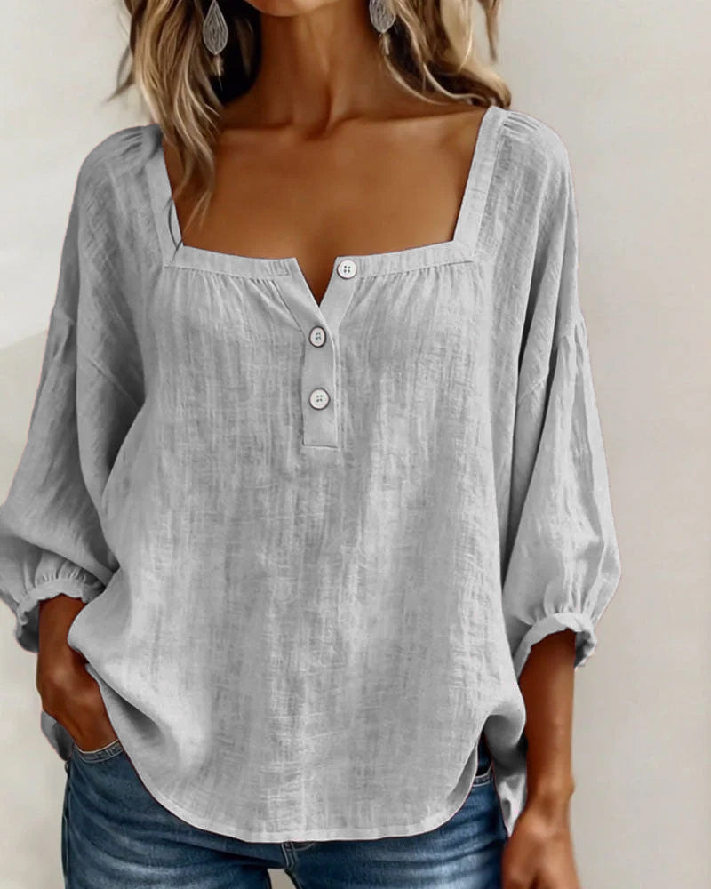 ELODIE – ELEGANT SQUARE NECK BLOUSE