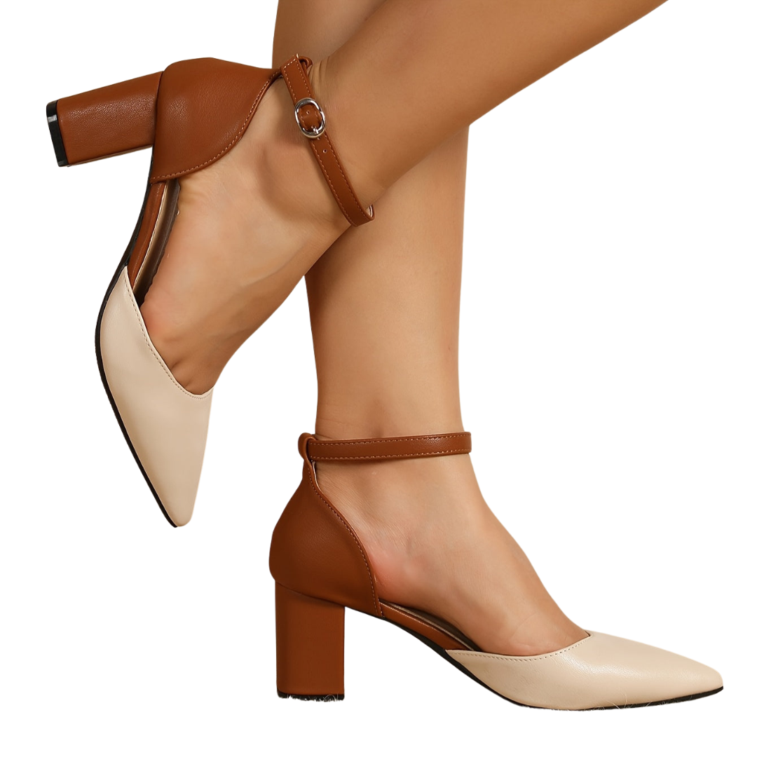 MARIELLE - TWO TONE STRAP HEELS
