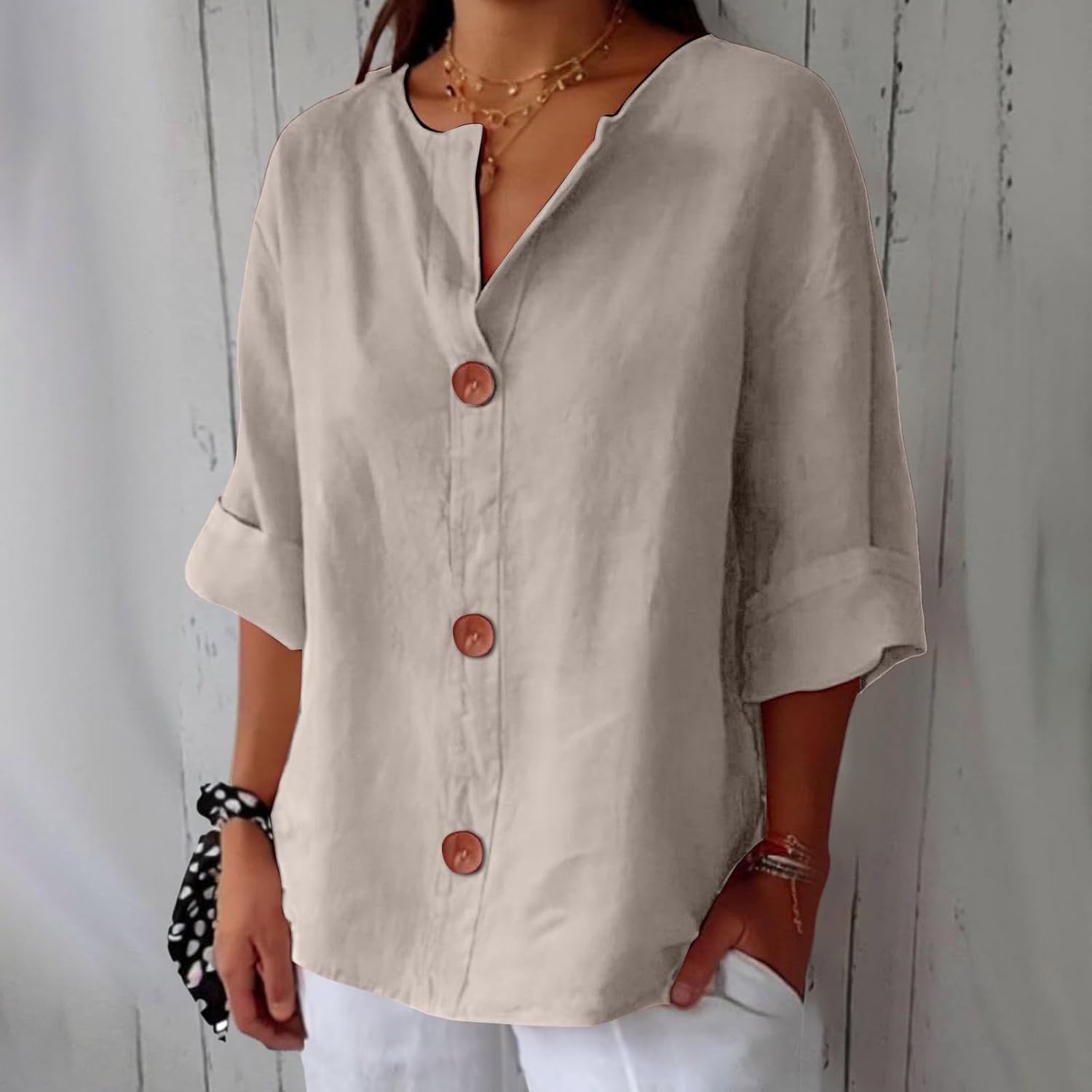 JULIA – RELAXED BUTTON BLOUSE