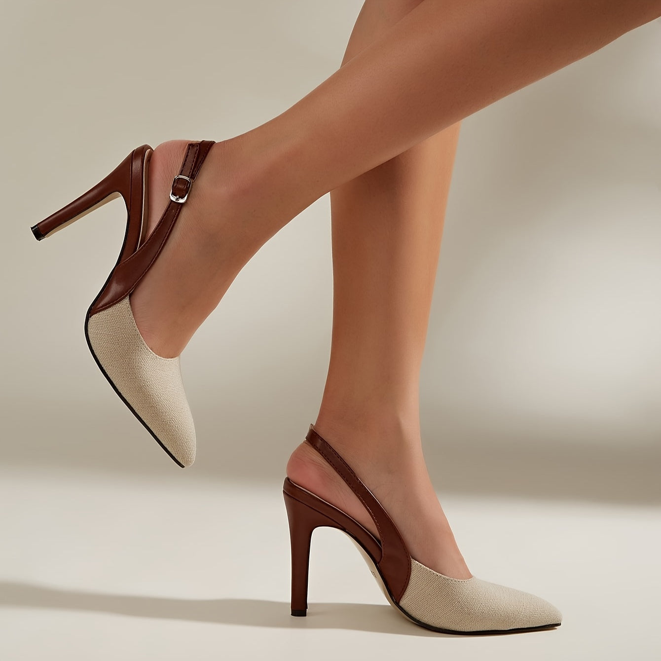 AMÉLIE - CONTRAST SLINGBACK HEELS