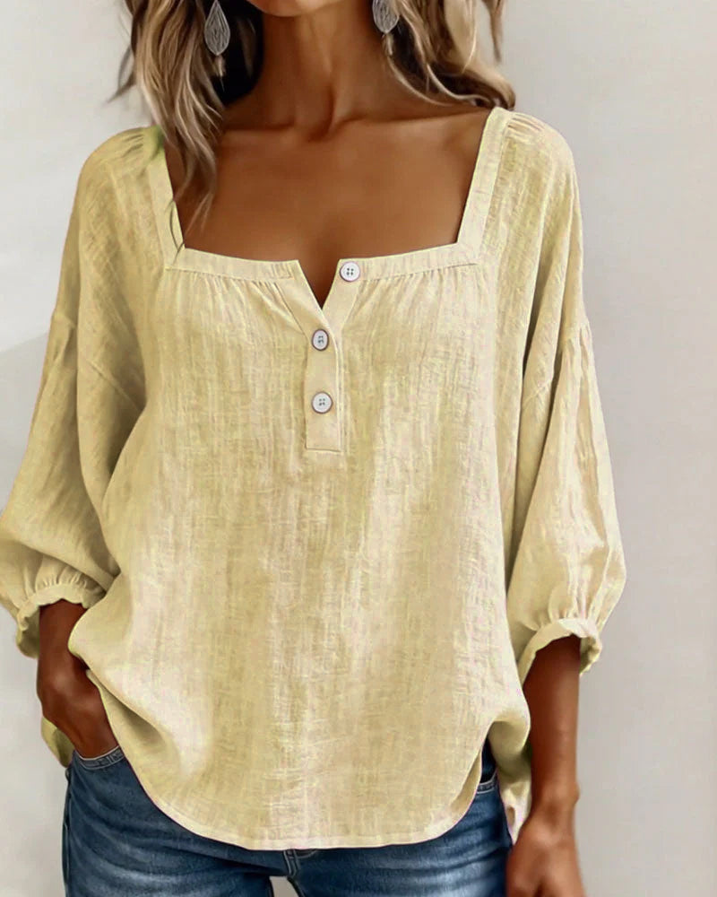 ELODIE – ELEGANT SQUARE NECK BLOUSE