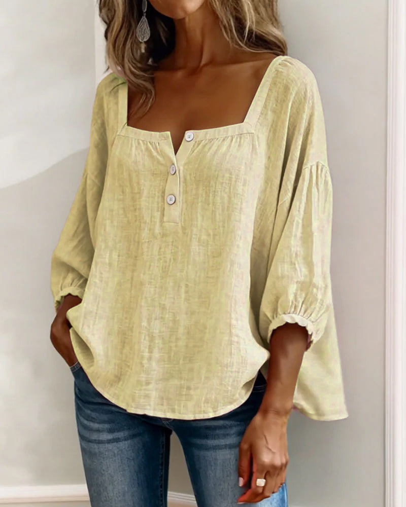 ELODIE – ELEGANT SQUARE NECK BLOUSE