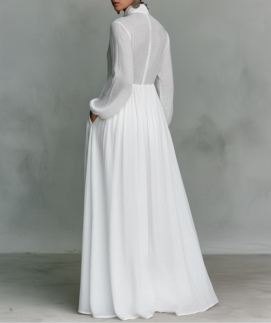 SERENA - FLOWING BUTTON-FRONT MAXI DRESS