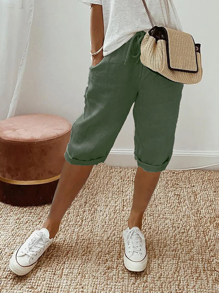 VALERRA® | COTTON LINEN LADIES SHORTS