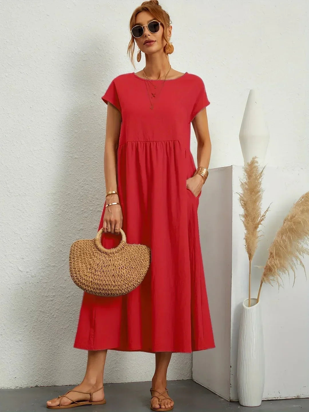 GABRIELL — TIMELESS ELEGANCE FLUID MIDI DRESS