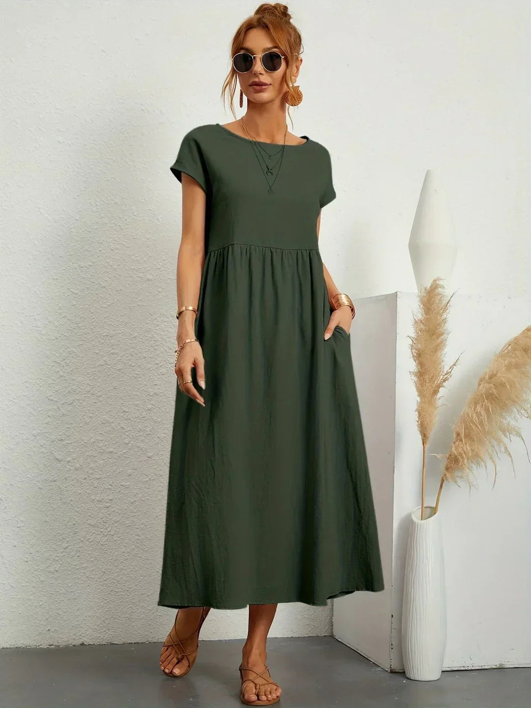 GABRIELL — TIMELESS ELEGANCE FLUID MIDI DRESS