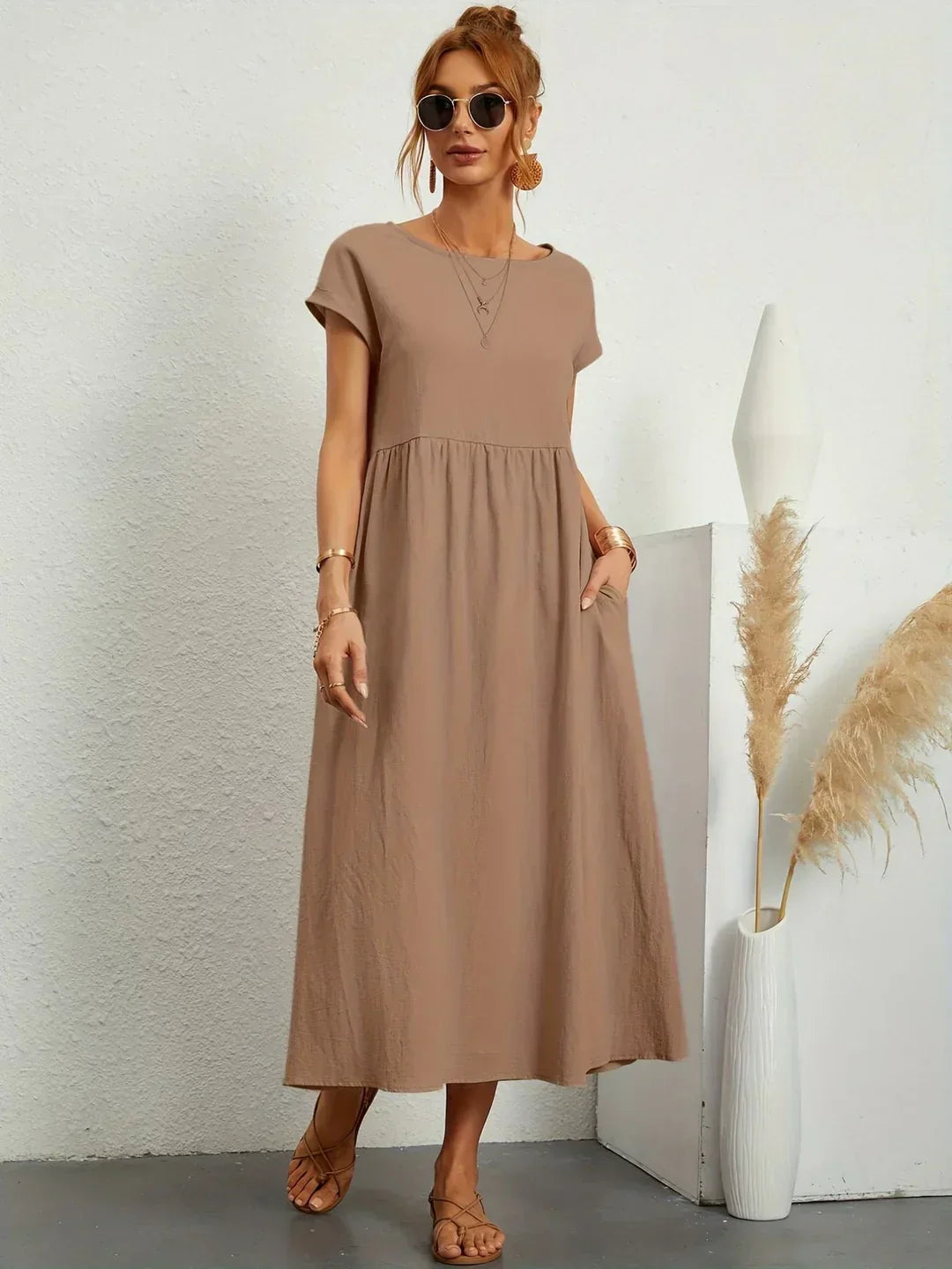 GABRIELL — TIMELESS ELEGANCE FLUID MIDI DRESS