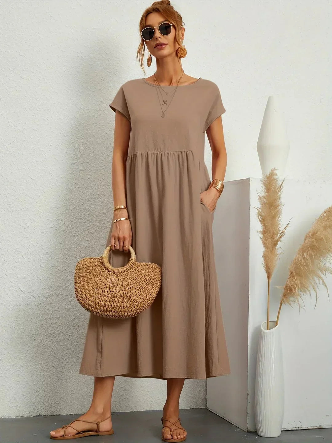GABRIELL — TIMELESS ELEGANCE FLUID MIDI DRESS