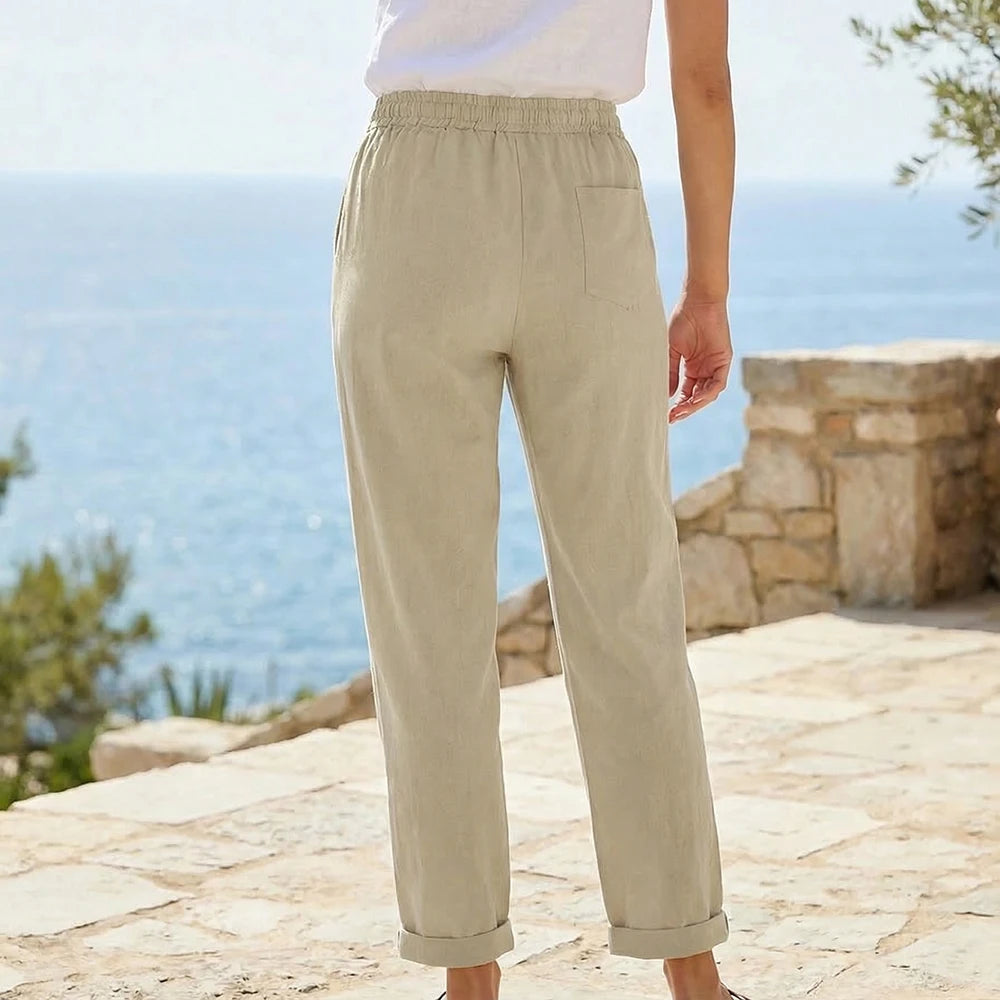 HARPER – STRAIGHT-LEG LINEN TROUSERS