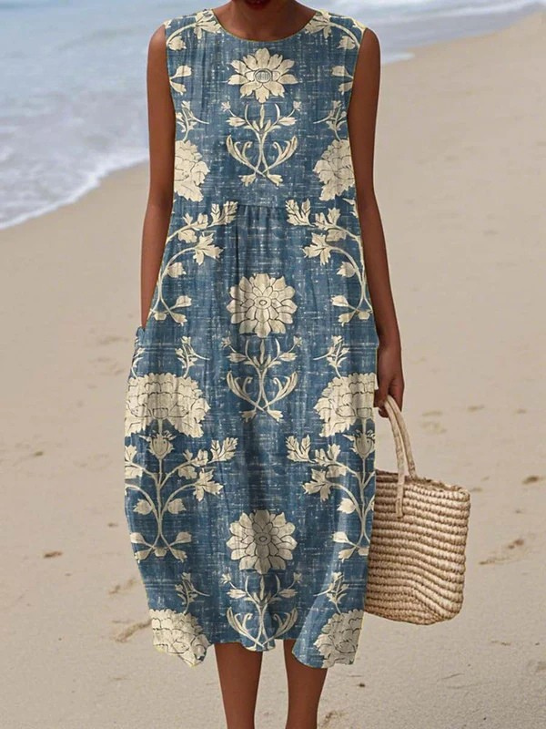 MARTHA - COASTAL GARDEN MIDI DRESS
