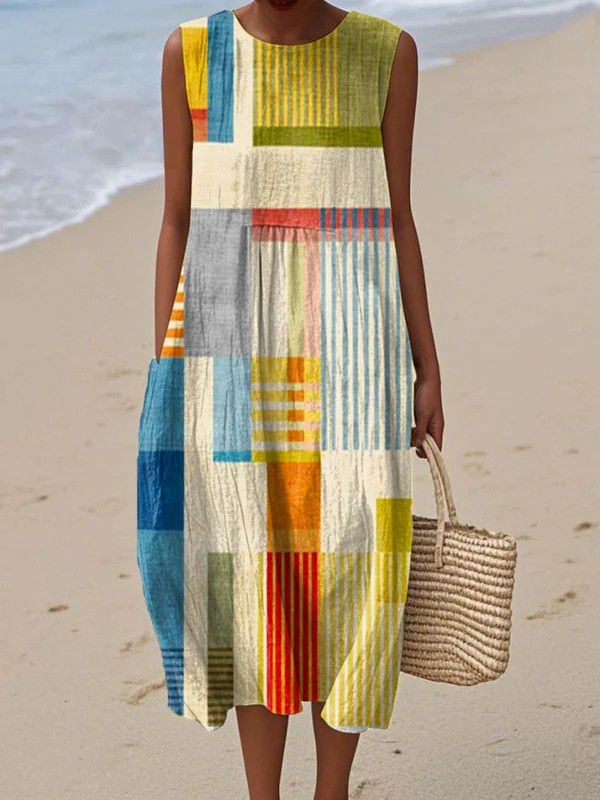 ELSA - ARTISTIC PATCHWORK SUMMER DRESS