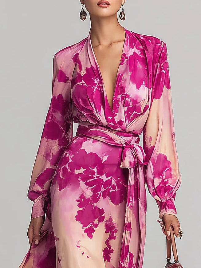 OLIVIA - ELEGANT FLORAL MAXI DRESS