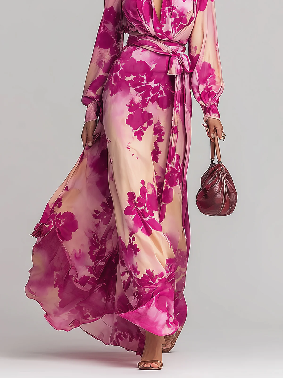 OLIVIA - ELEGANT FLORAL MAXI DRESS