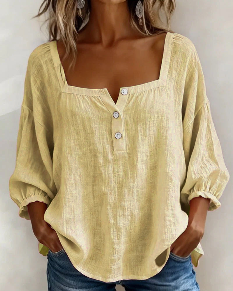 ELODIE – ELEGANT SQUARE NECK BLOUSE