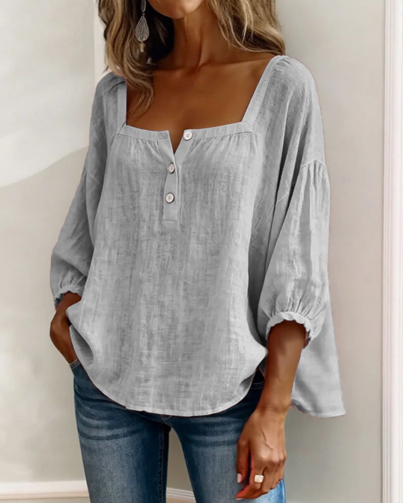ELODIE – ELEGANT SQUARE NECK BLOUSE