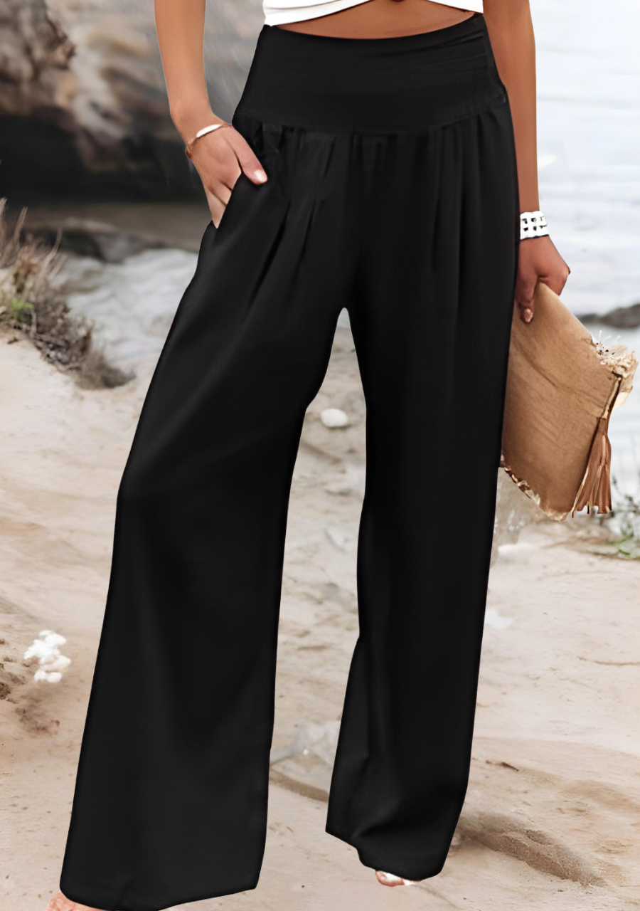 ANNELISE - SMOCKED WAIST TROUSERS