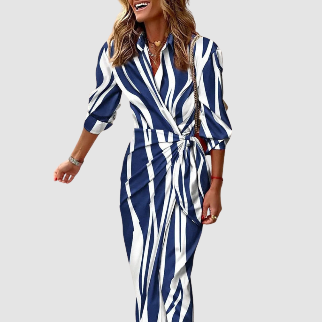 CECILIA - ELEGANT STRIPED DRESS