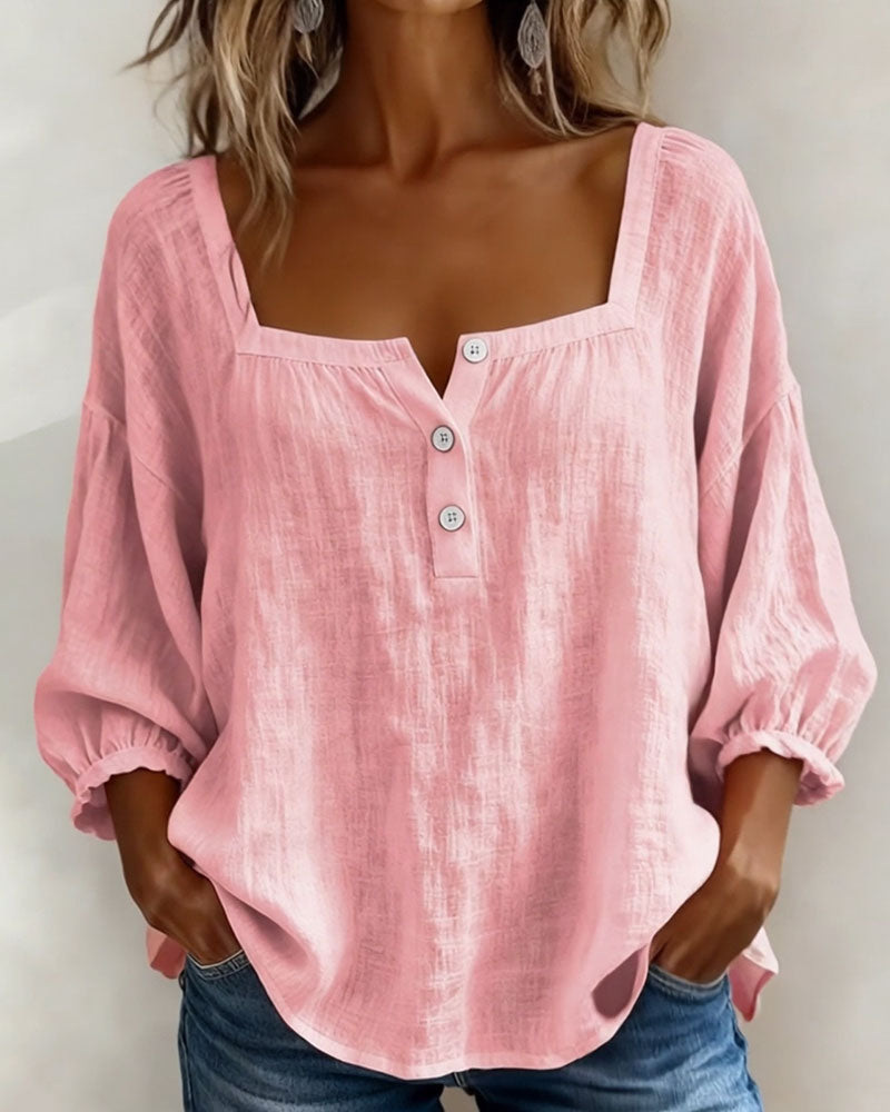 ELODIE – ELEGANT SQUARE NECK BLOUSE