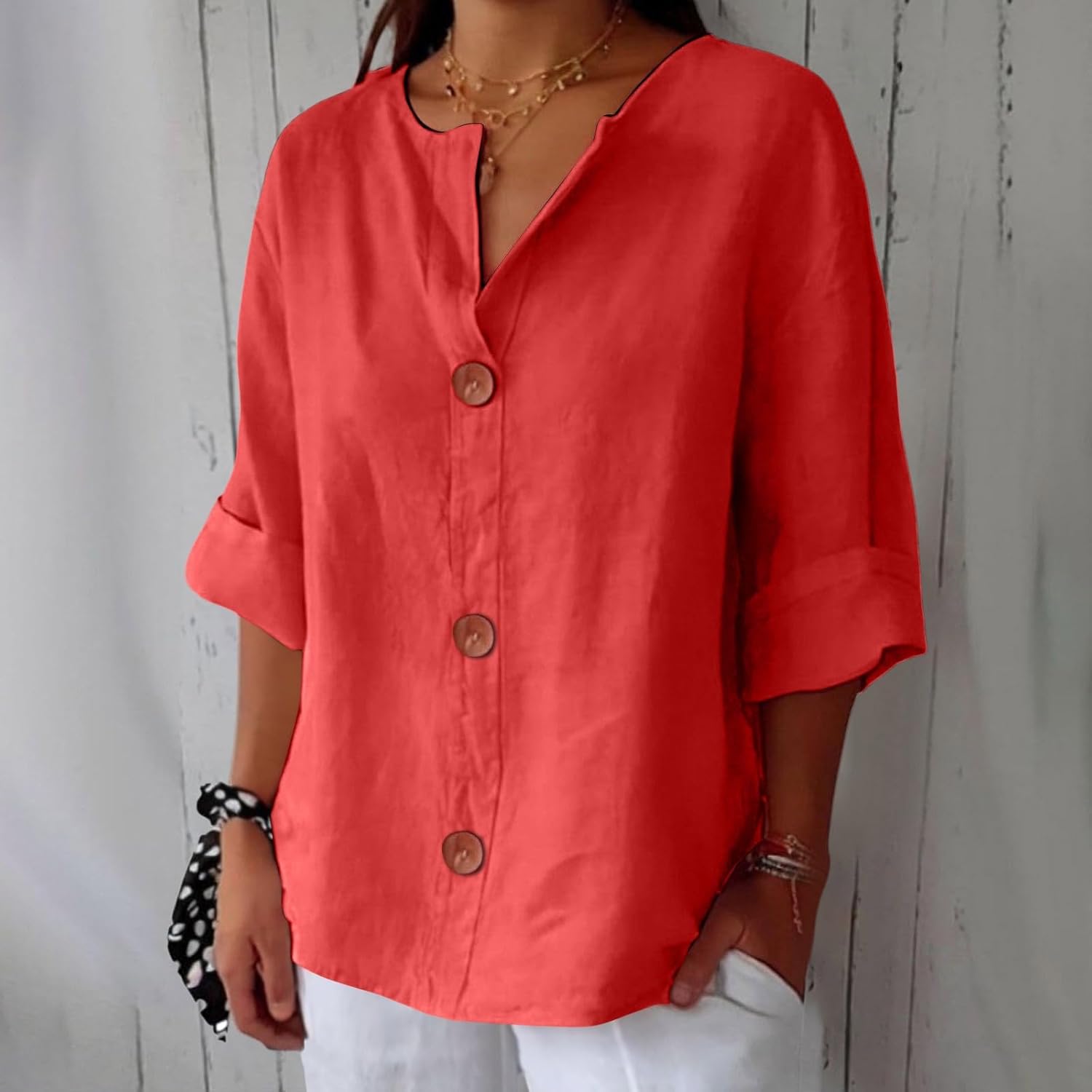 JULIA – RELAXED BUTTON BLOUSE