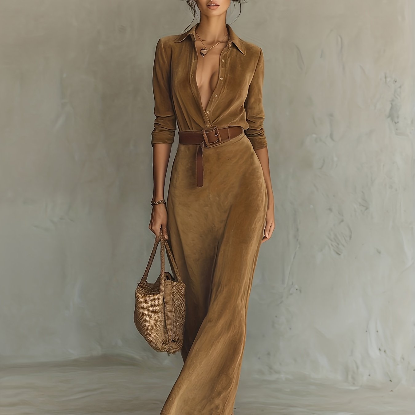 DJANNA - BELTED MIDI DRESS