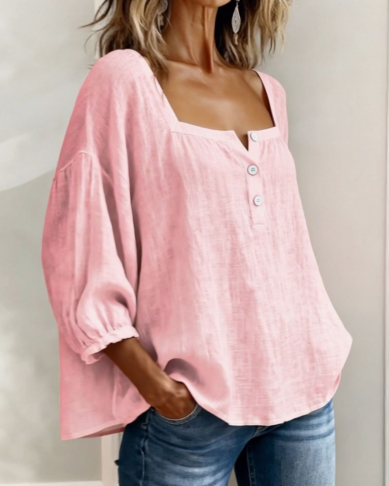 ELODIE – ELEGANT SQUARE NECK BLOUSE