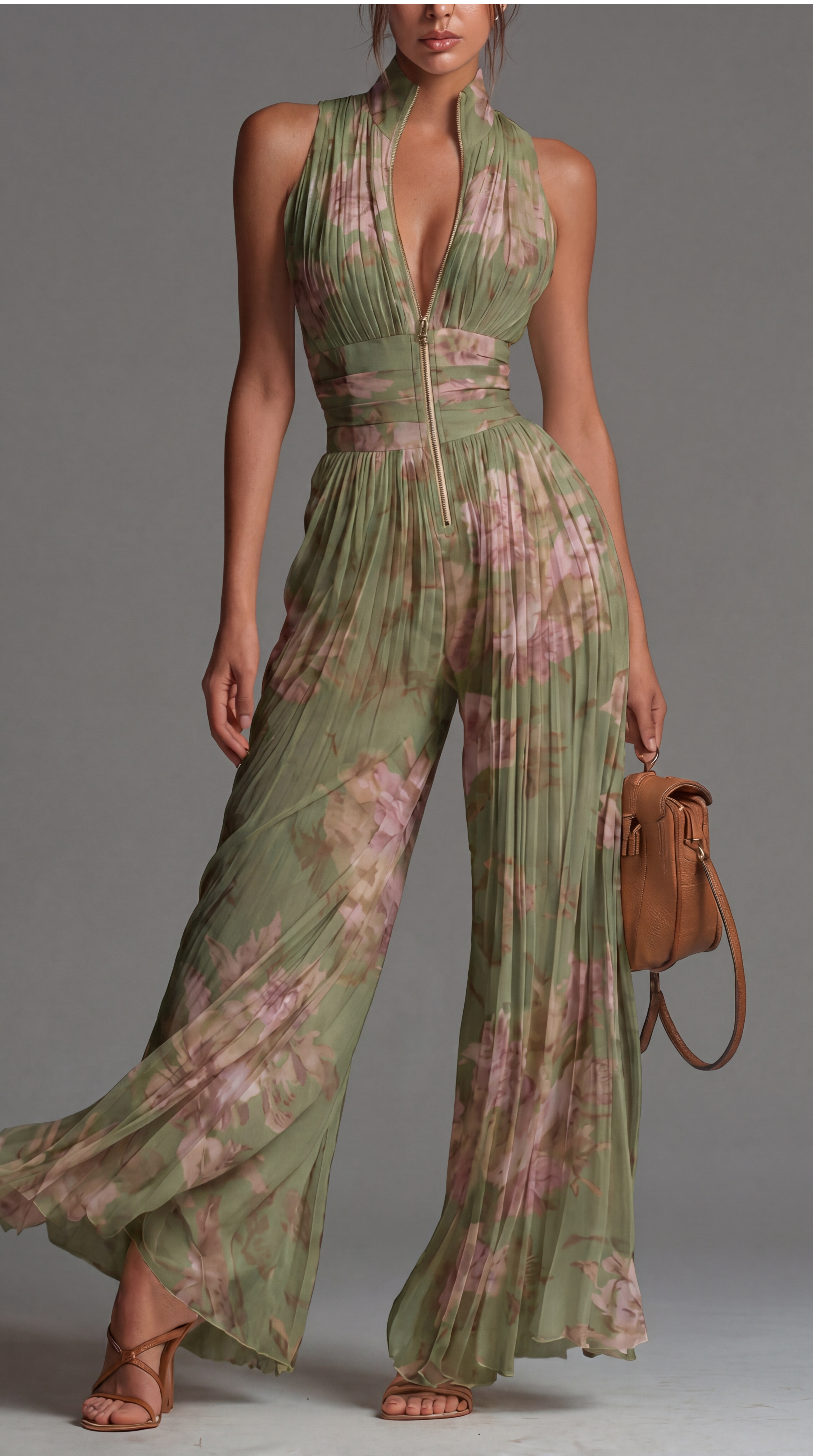 ZSÓFIA - FLORAL PLEATED CHIFFON