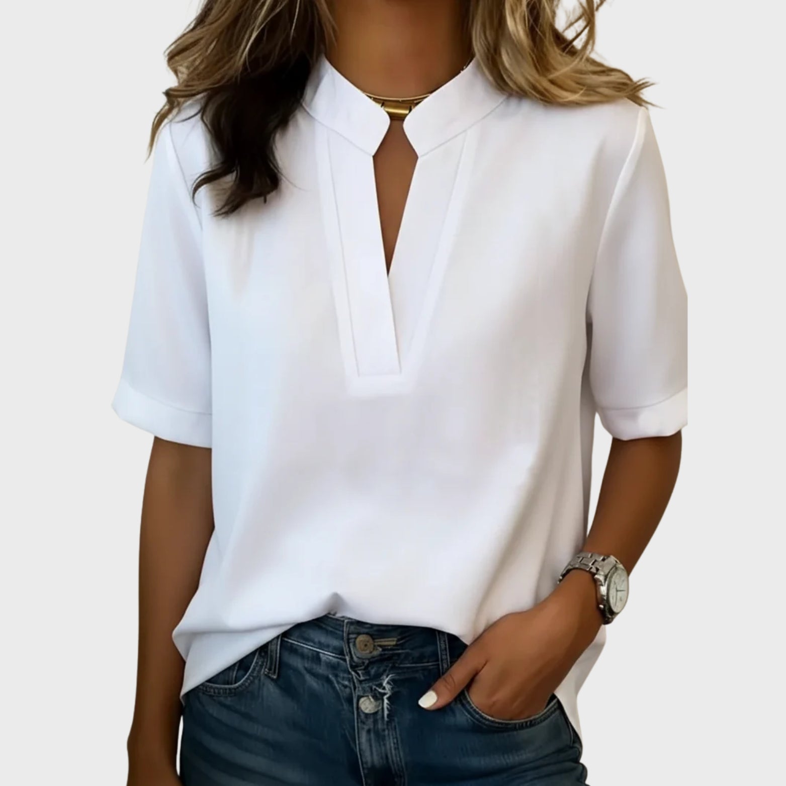 MARGAUX - CHIC V-NECK BLOUSE