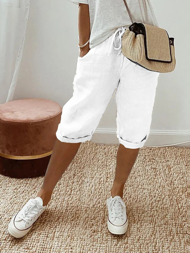 VALERRA® | COTTON LINEN LADIES SHORTS