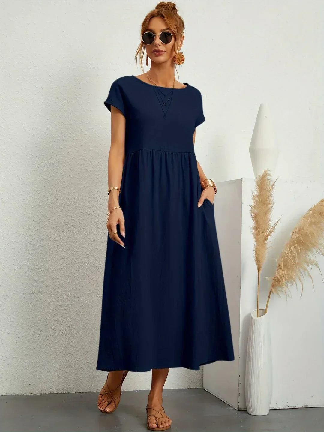 GABRIELL — TIMELESS ELEGANCE FLUID MIDI DRESS