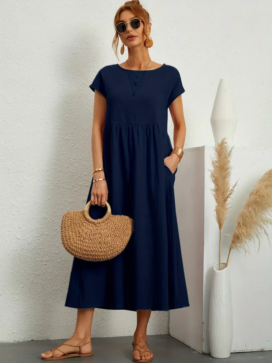 GABRIELL — TIMELESS ELEGANCE FLUID MIDI DRESS
