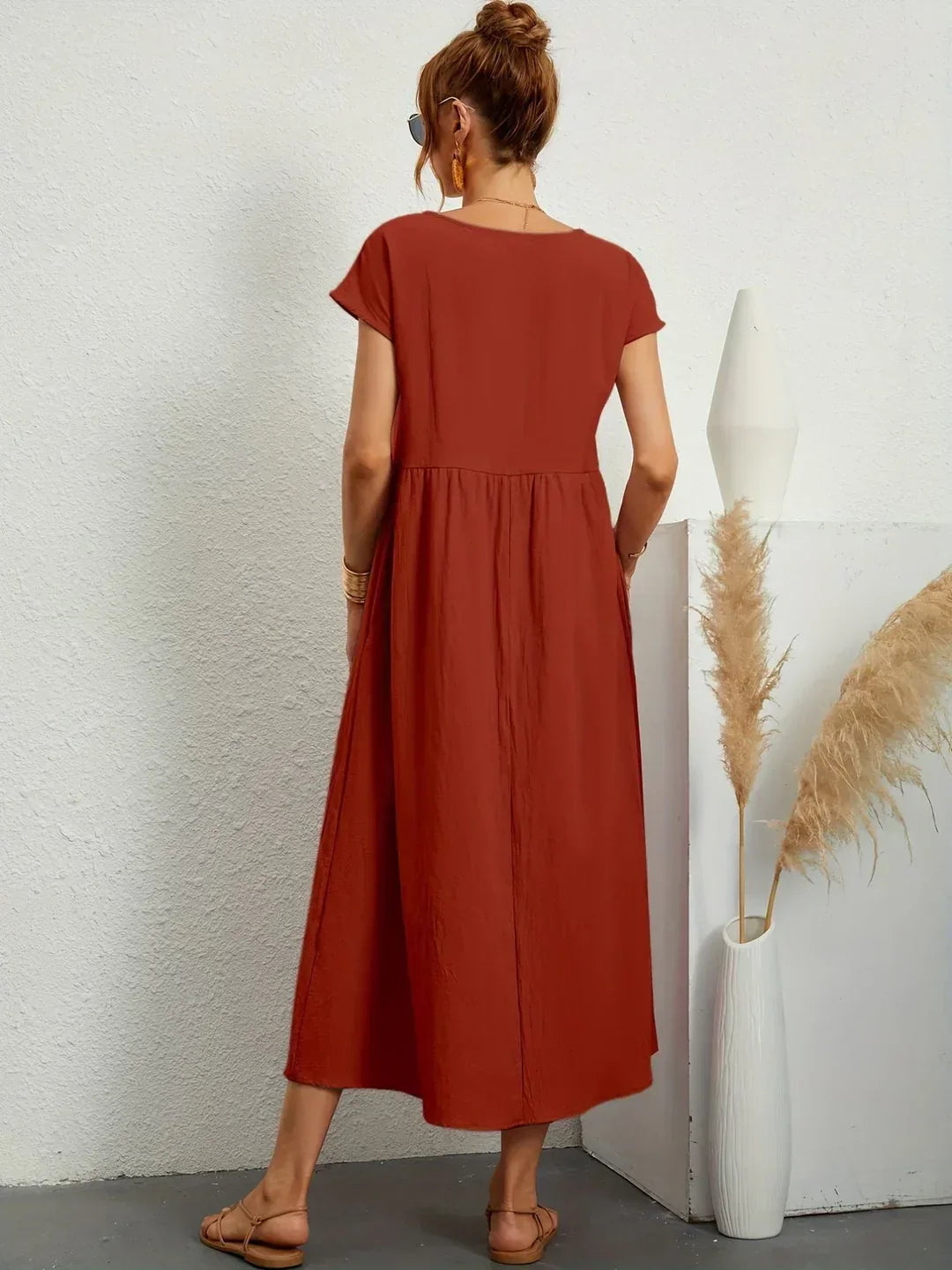 GABRIELL — TIMELESS ELEGANCE FLUID MIDI DRESS