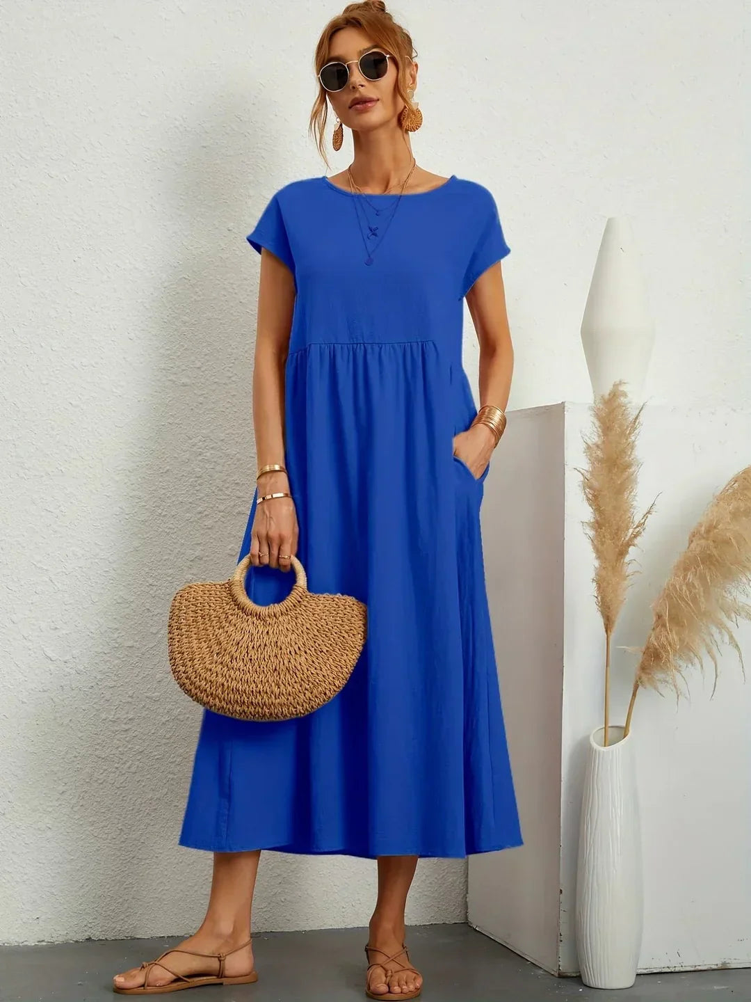 GABRIELL — TIMELESS ELEGANCE FLUID MIDI DRESS