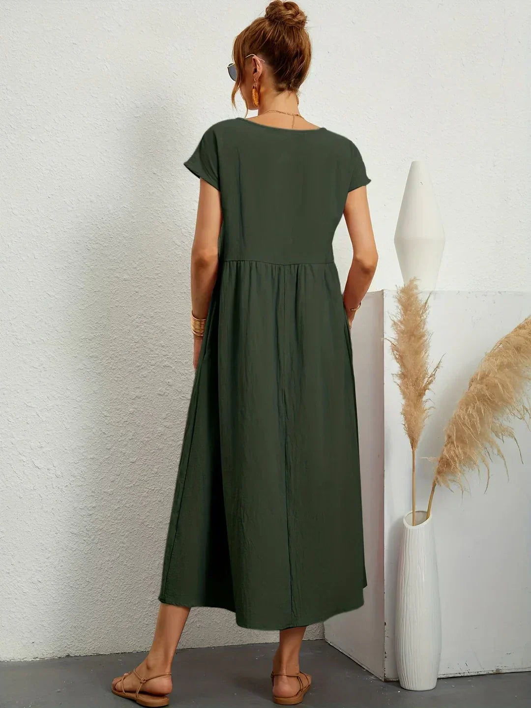 GABRIELL — TIMELESS ELEGANCE FLUID MIDI DRESS