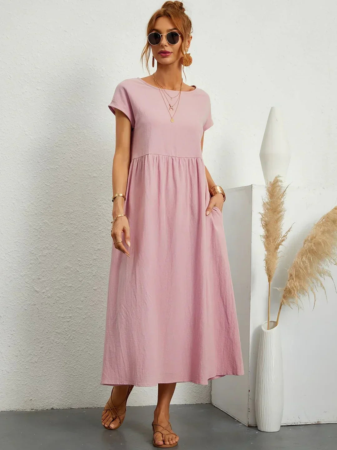 GABRIELL — TIMELESS ELEGANCE FLUID MIDI DRESS