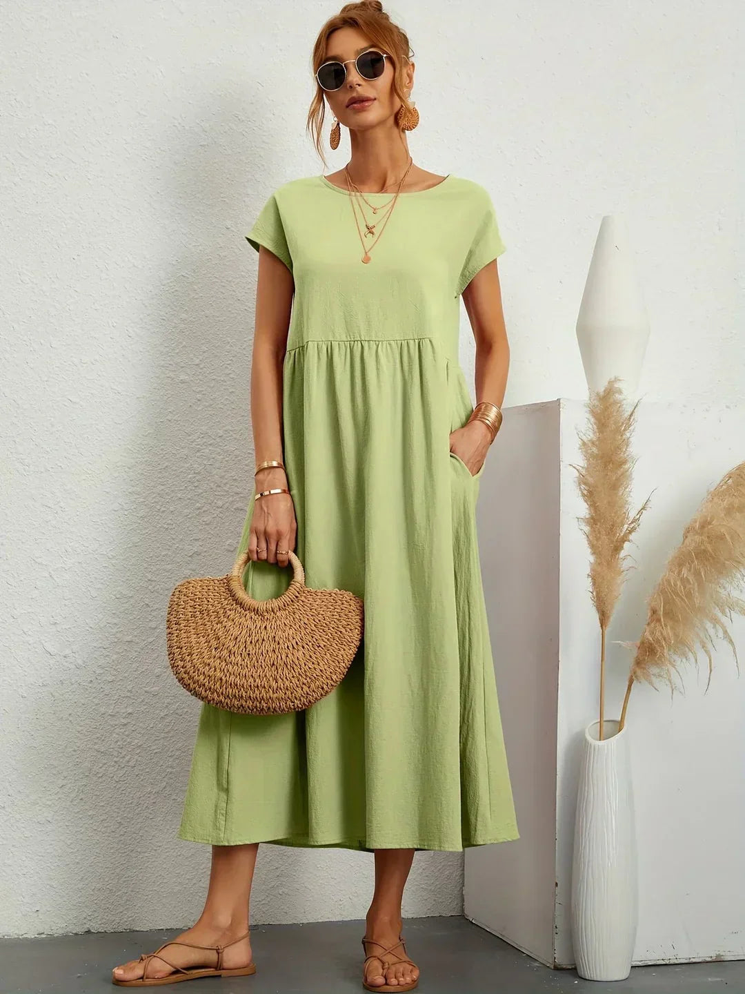 GABRIELL — TIMELESS ELEGANCE FLUID MIDI DRESS