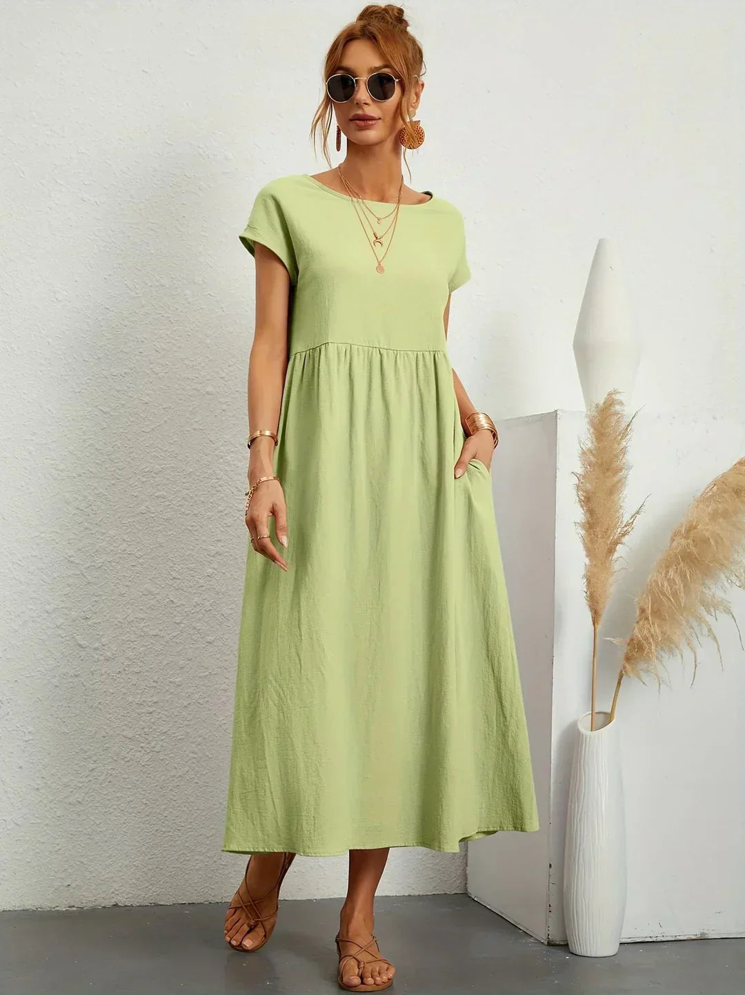 GABRIELL — TIMELESS ELEGANCE FLUID MIDI DRESS
