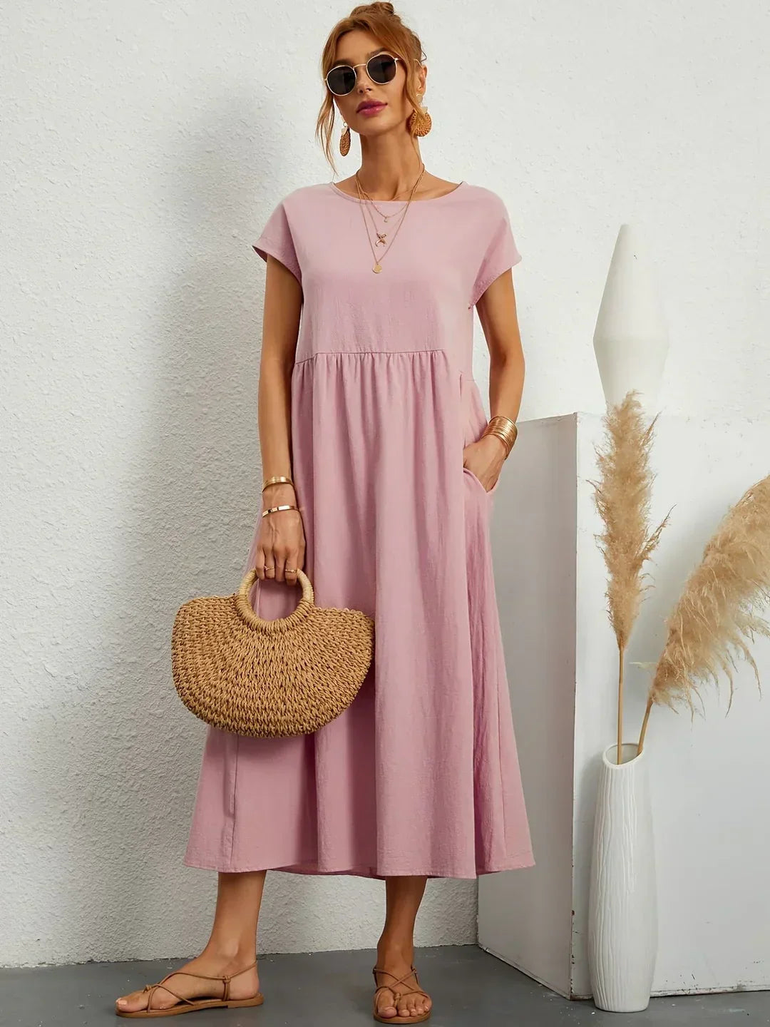 GABRIELL — TIMELESS ELEGANCE FLUID MIDI DRESS