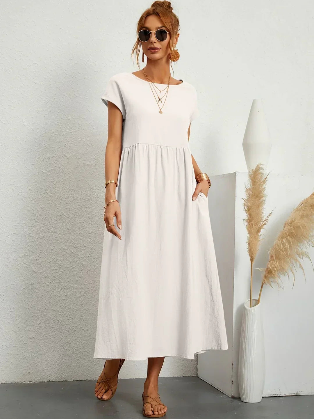 GABRIELL — TIMELESS ELEGANCE FLUID MIDI DRESS