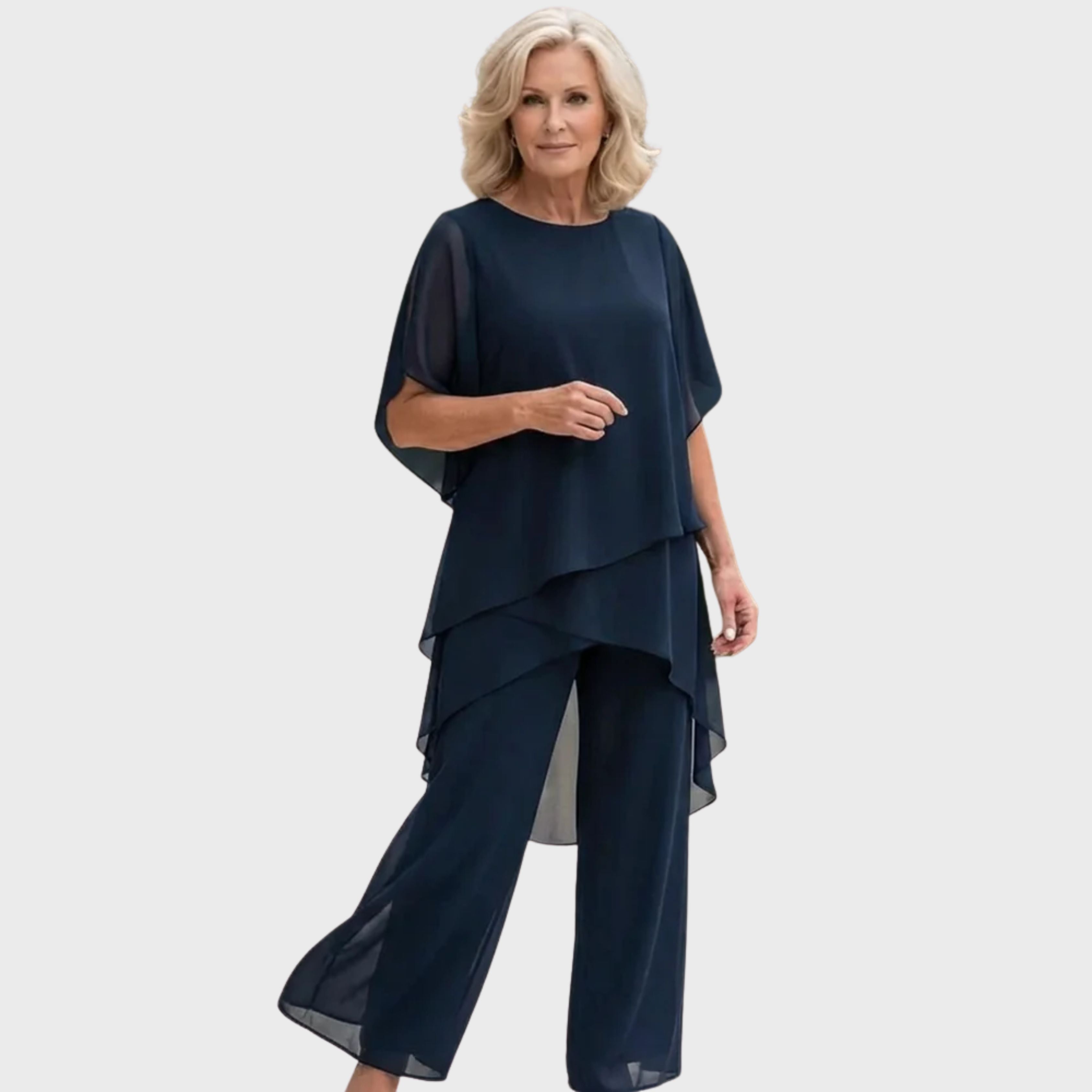 KIMMY – DRAPED TOP & PALAZZO PANTS SET
