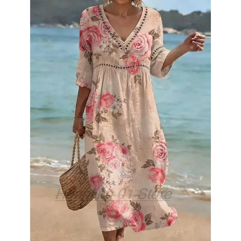 AMÉLIE – FLORAL BEACH MAXI DRESS