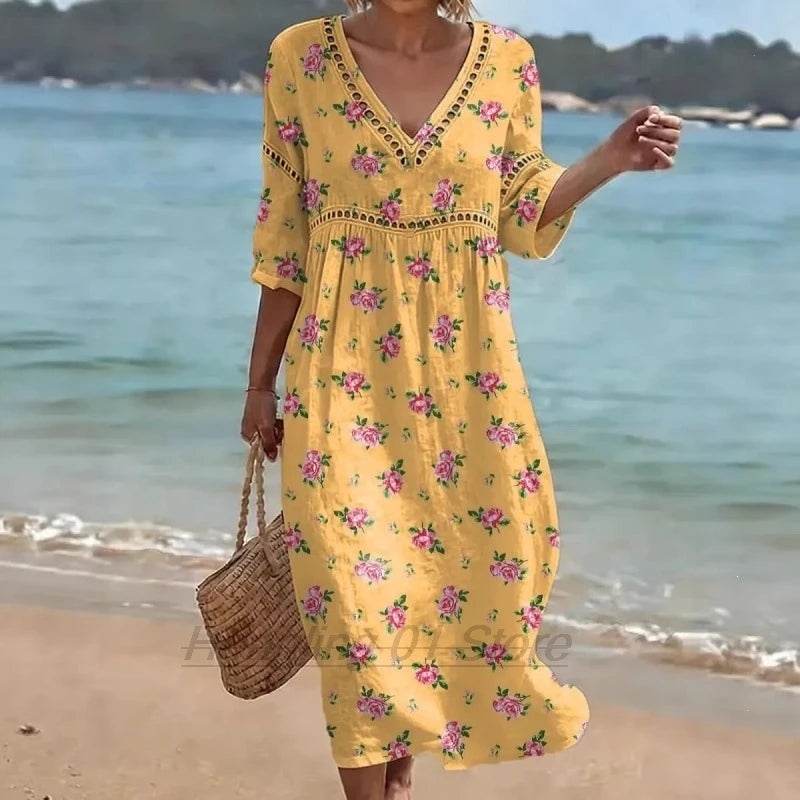 AMÉLIE – FLORAL BEACH MAXI DRESS
