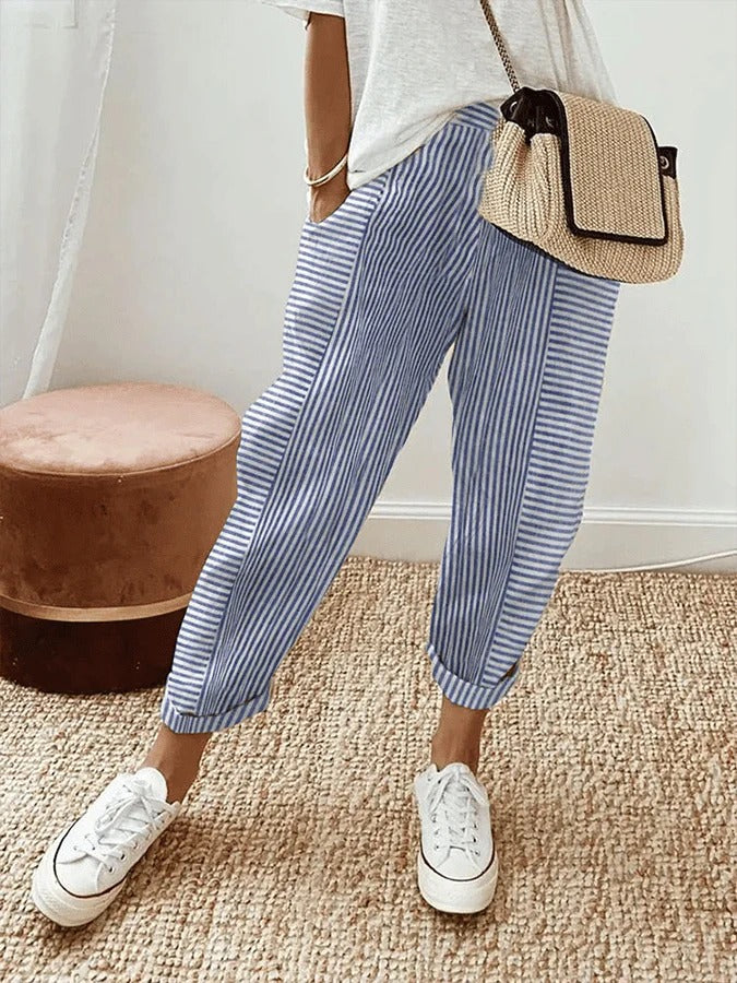 VEYRA - STRIPED RELAXED TROUSERS