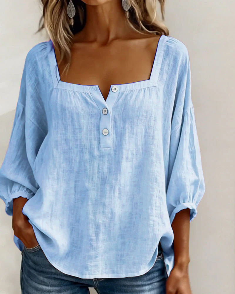 ELODIE – ELEGANT SQUARE NECK BLOUSE