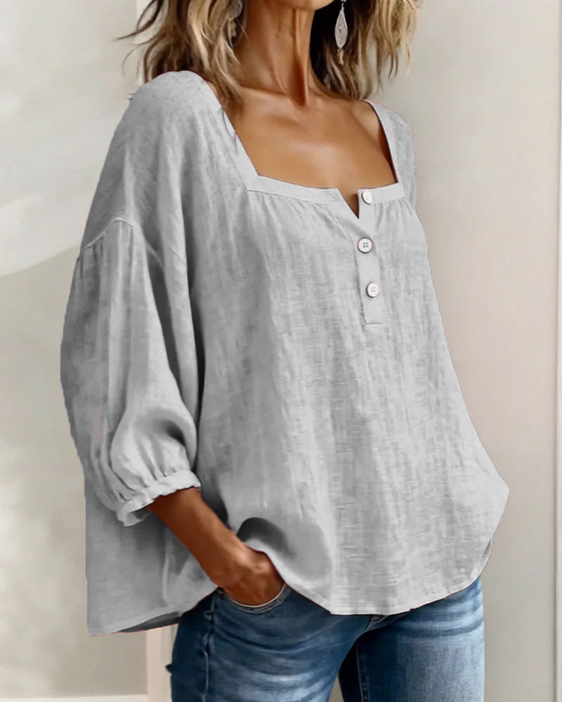 ELODIE – ELEGANT SQUARE NECK BLOUSE