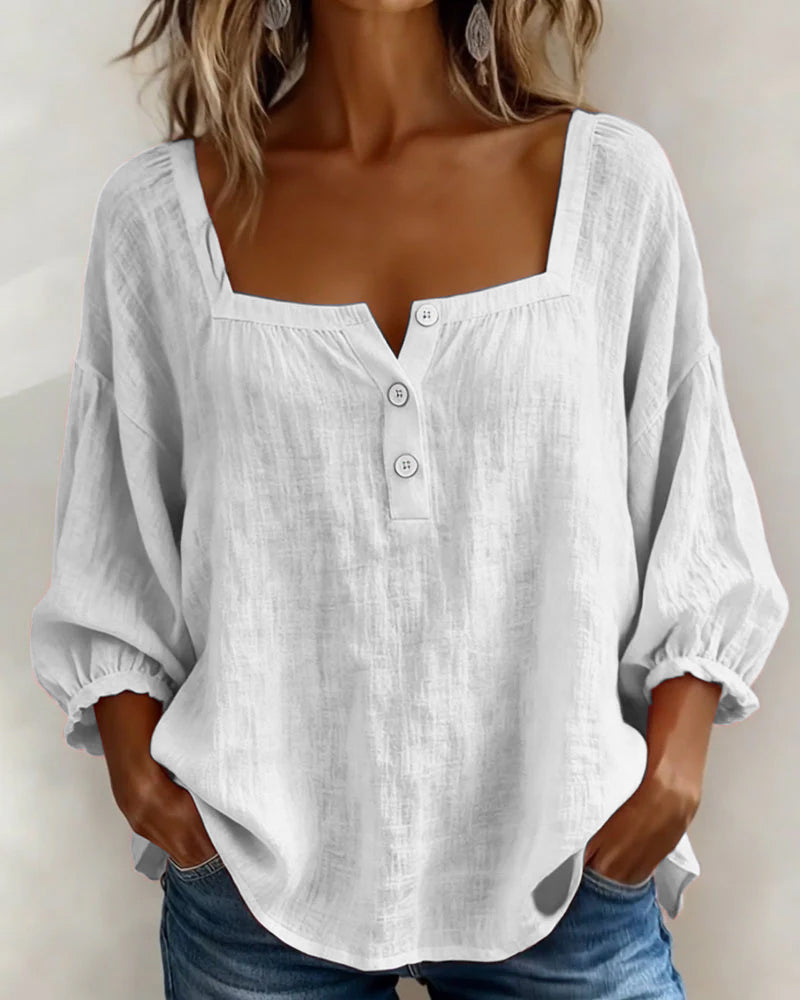 ELODIE – ELEGANT SQUARE NECK BLOUSE