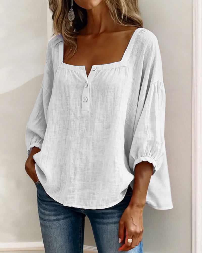 ELODIE – ELEGANT SQUARE NECK BLOUSE