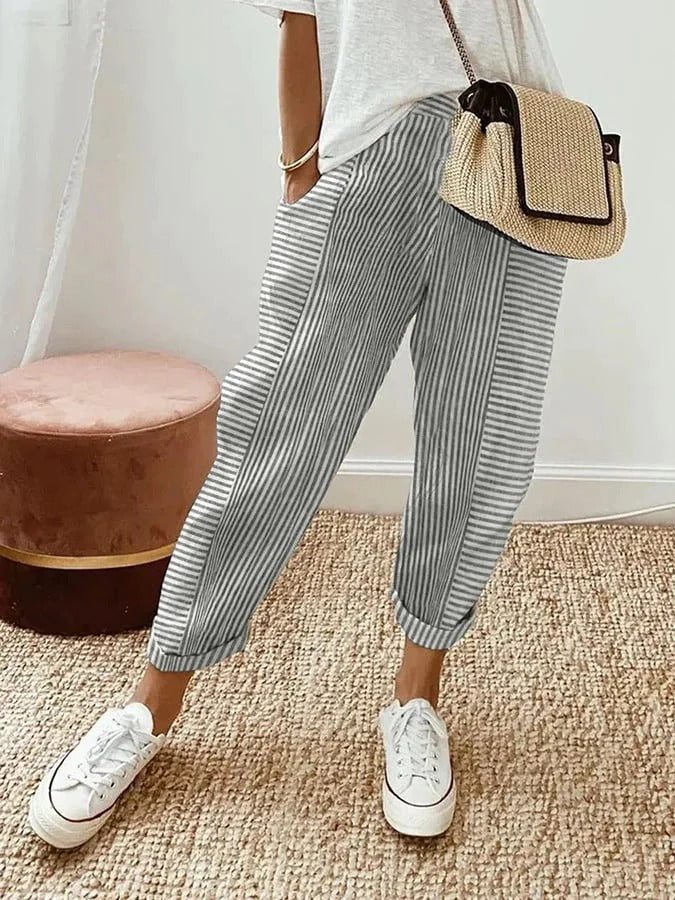 VEYRA - STRIPED RELAXED TROUSERS